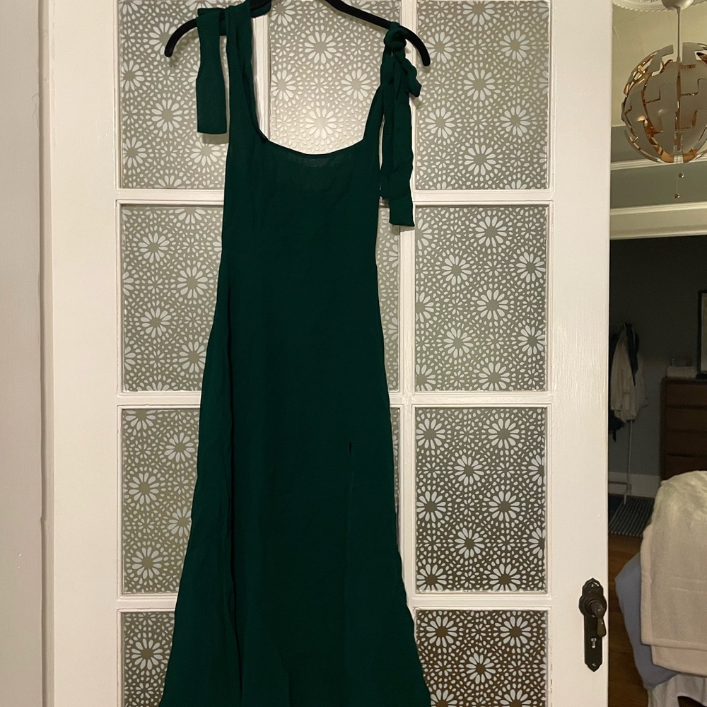 Emerald green midi dress